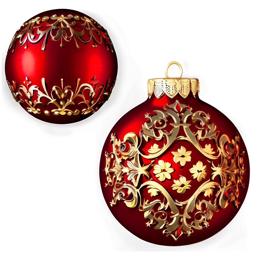 Red Ornament Set Png Gdh PNG Image