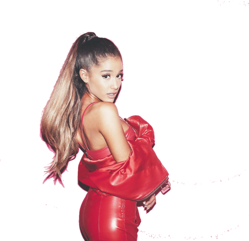 Red Outfit Pop Star Pose PNG Image