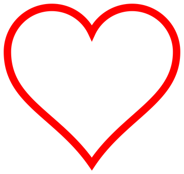 Red Outlined Black Heart PNG Image