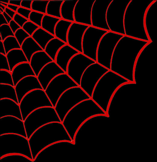 Red Outlined Spider Webon Black Background PNG Image