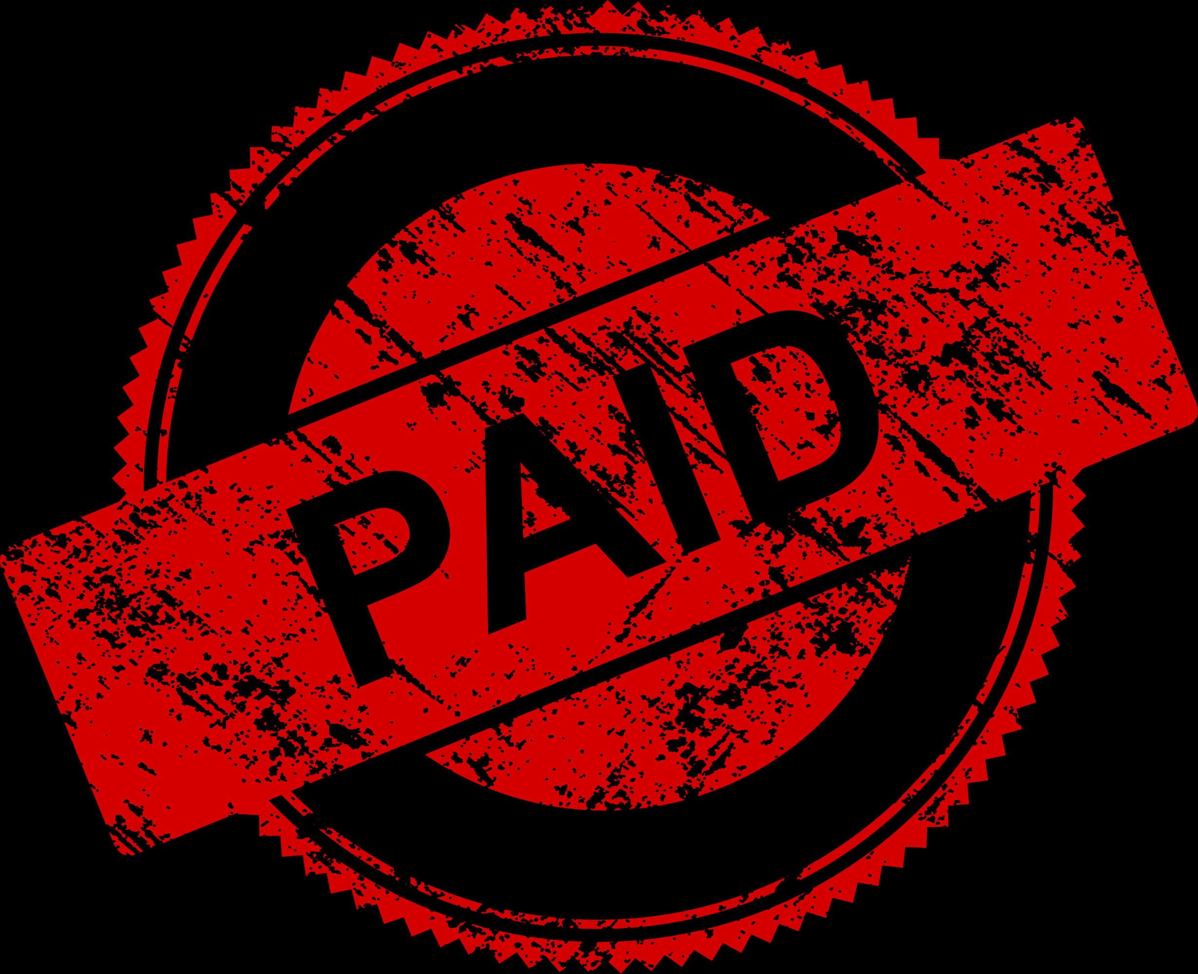 Red Paid Stamp Graphic PNG Image