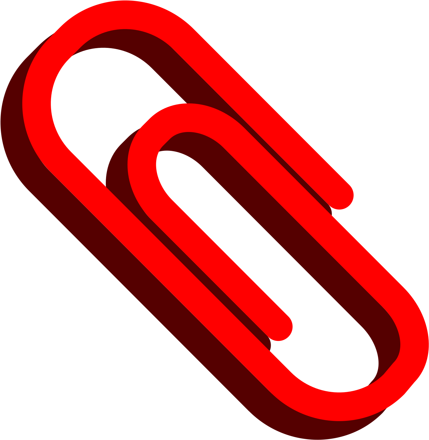 Red Paper Clip Graphic PNG Image