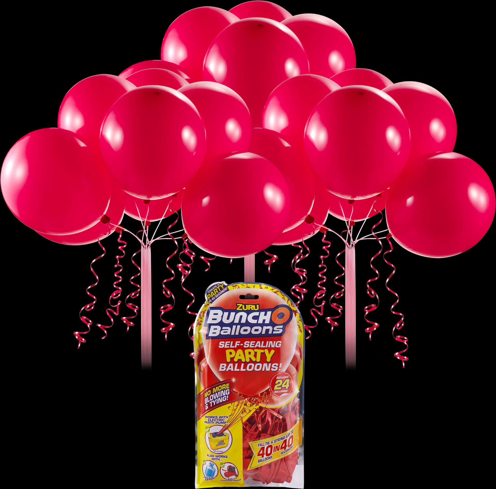 Red Party Balloons Product Promotion PNG Image