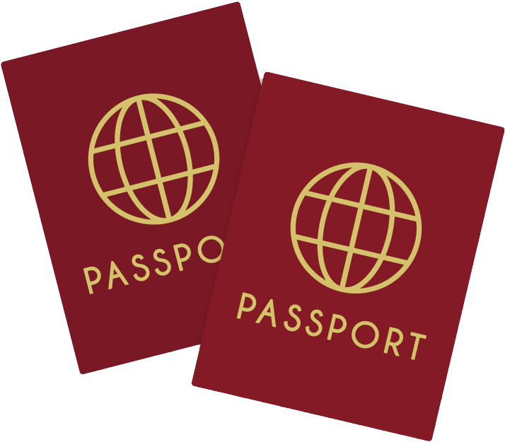 Red Passportswith Gold Emblem PNG Image