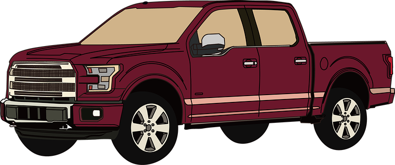 Red Pickup Truck Illustration PNG Image