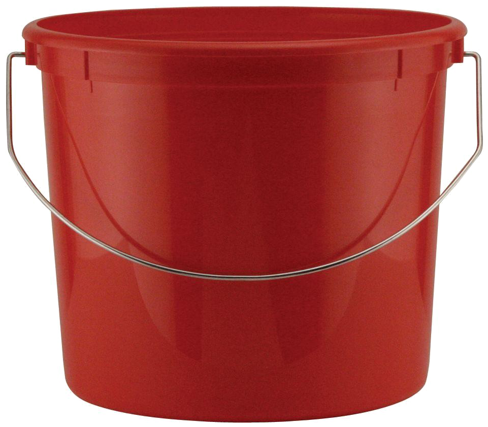 Red Plastic Bucketwith Handle PNG Image