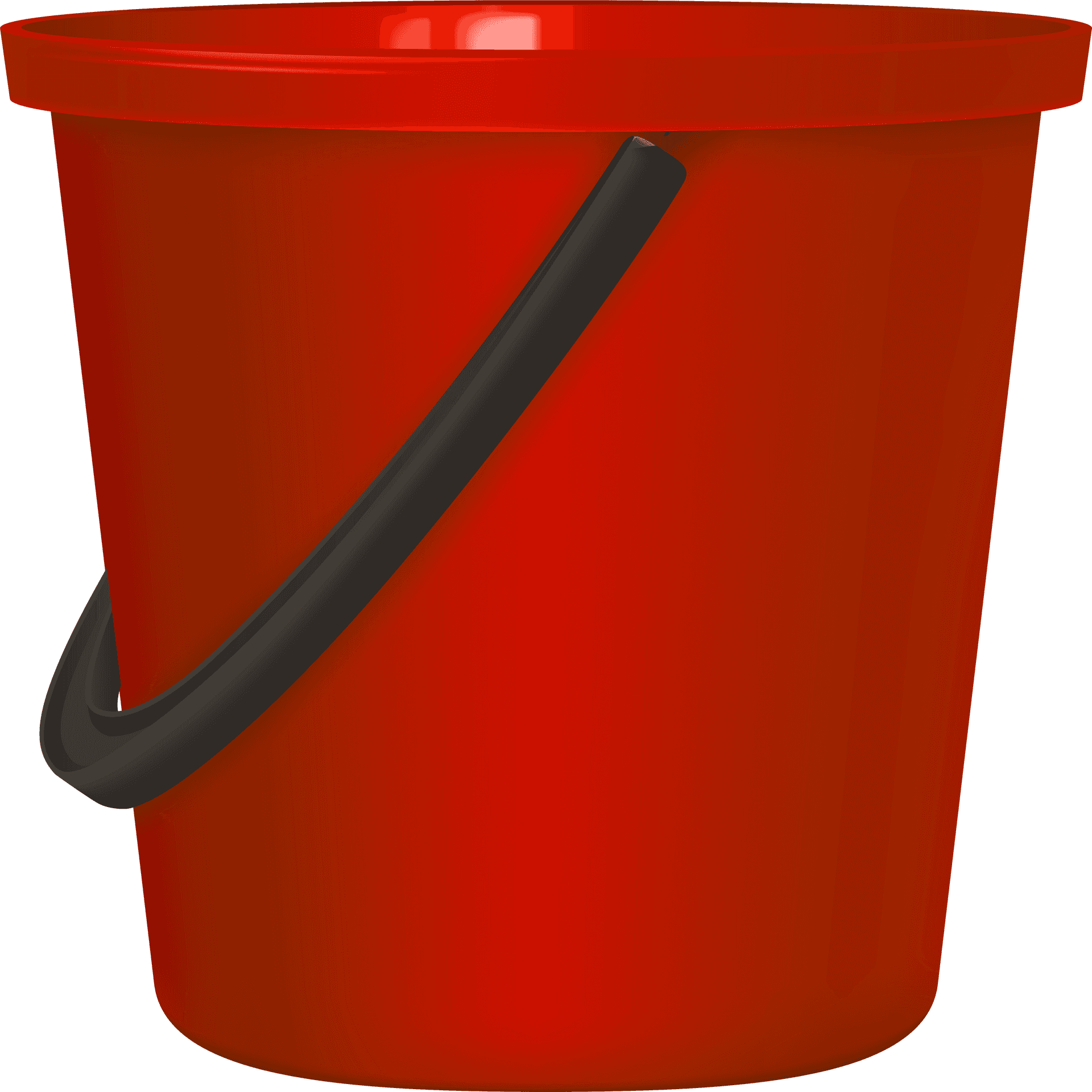 Red Plastic Bucketwith Handle PNG Image