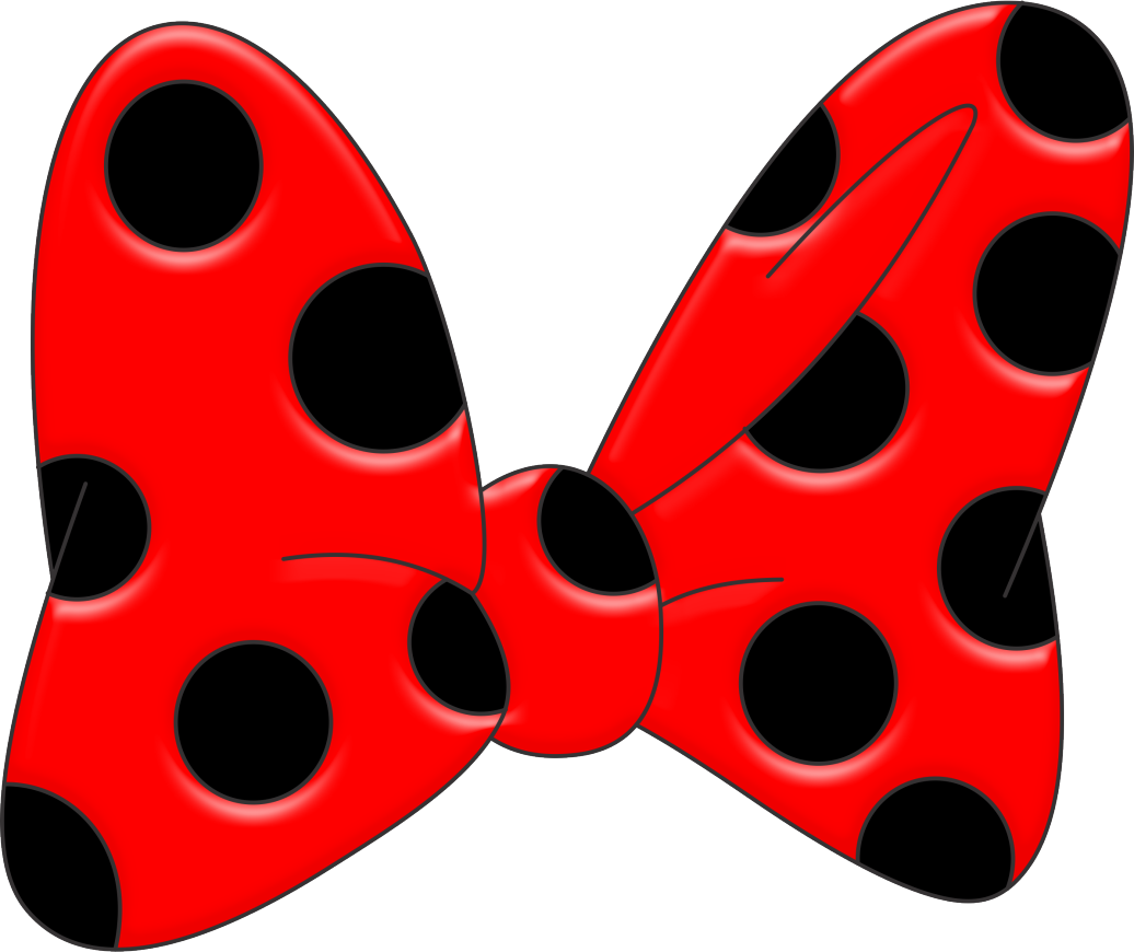 Red Polka Dotted Bow Illustration PNG Image