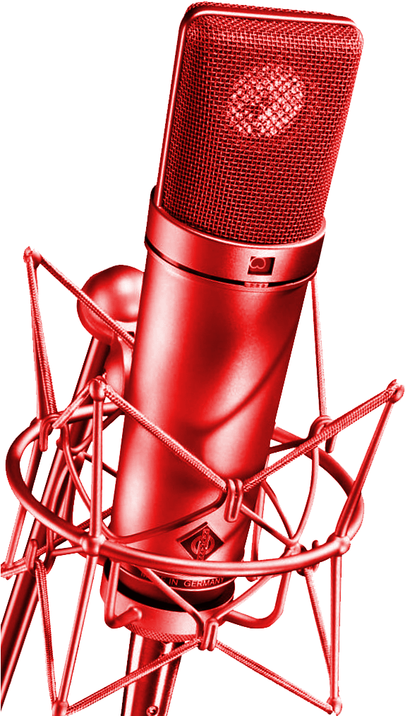 Red Professional Studio Microphone PNG Image