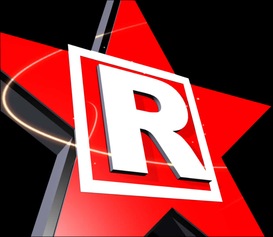 Red R Symbolon Star Background PNG Image