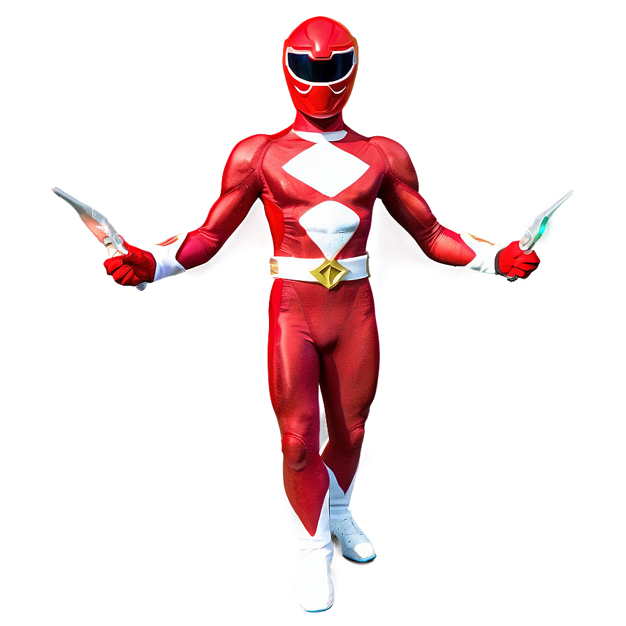 Red Ranger Fighting Spirit Png 06292024 PNG Image