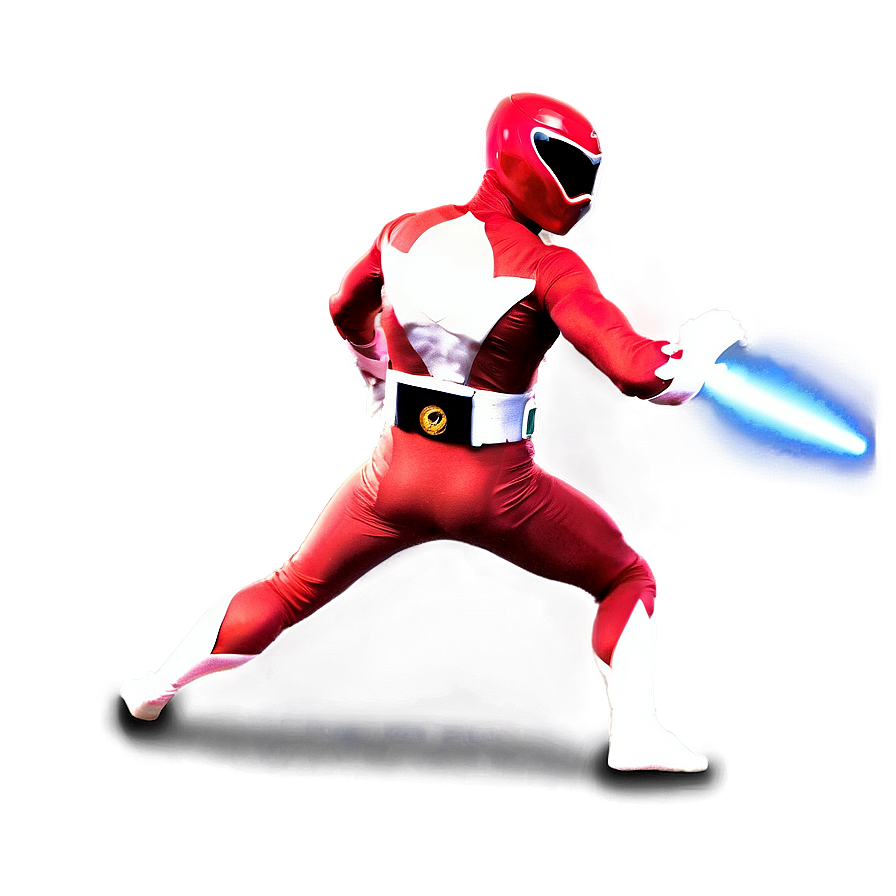 Red Ranger In Mid-attack Png Dip PNG Image