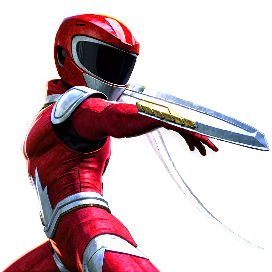 Red Ranger Sword Attack Png 60 PNG Image