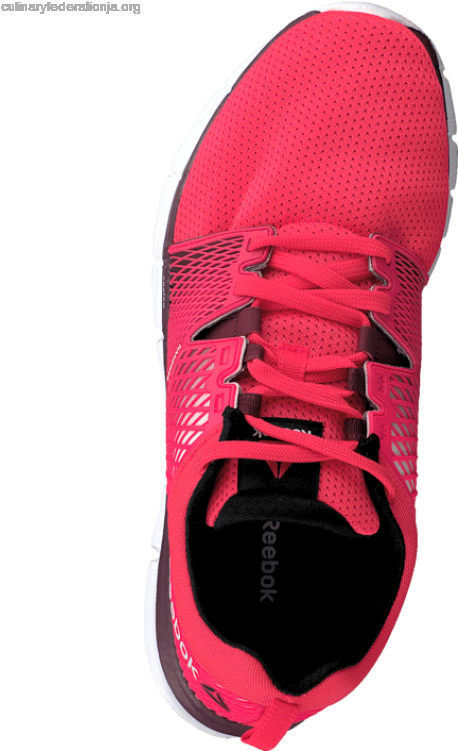 Red Reebok Running Shoe Top View PNG Image