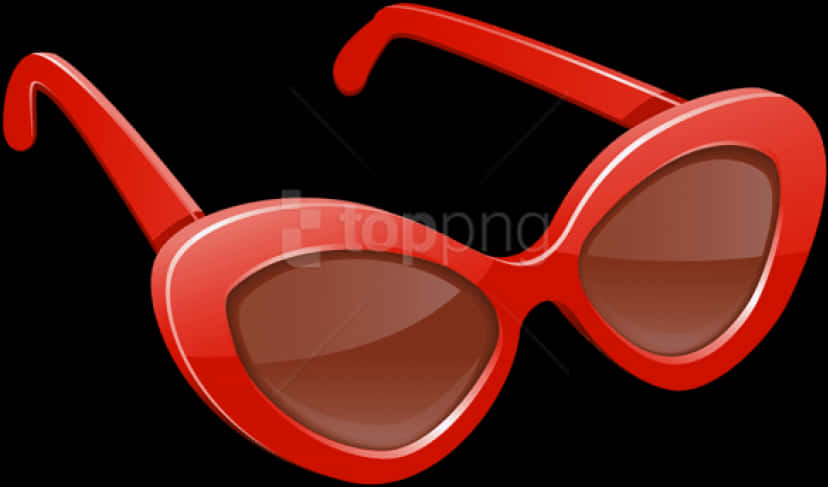 Red Retro Sunglasses Illustration PNG Image