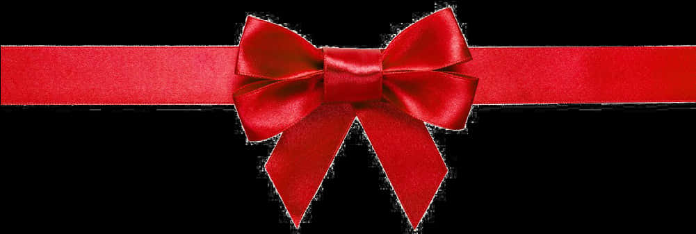 Red Ribbon Bowon Black Background PNG Image