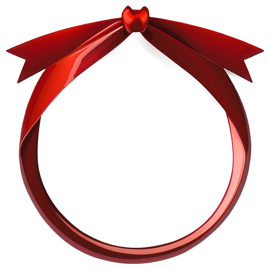 Red Ribbon In Circle Shape Png Vic75 PNG Image