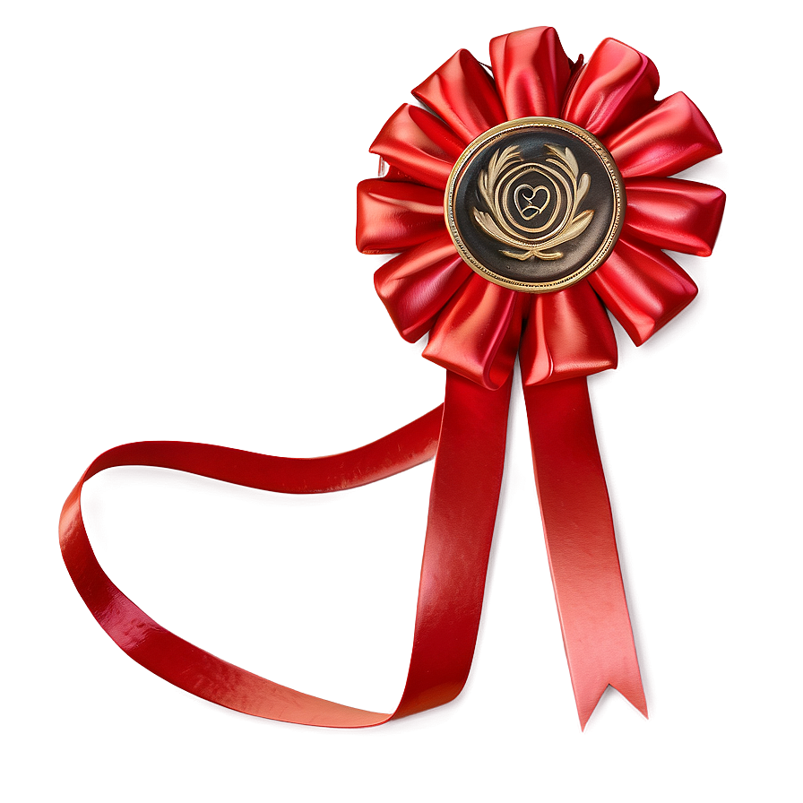 Red Ribbon Rosette Png Dhx PNG Image