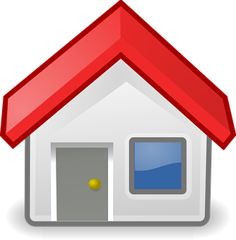 Red Roofed Home Icon PNG Image