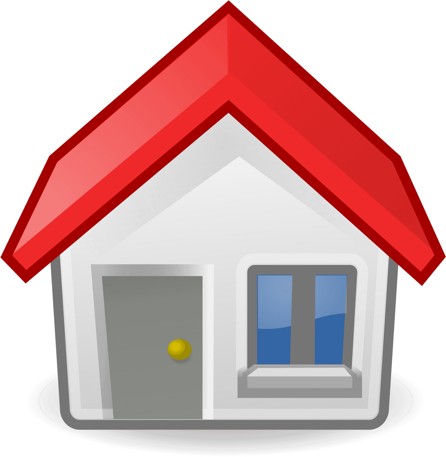 Red Roofed Home Icon PNG Image