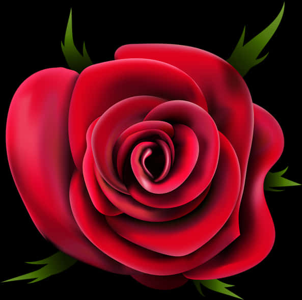 Red Rose Black Background PNG Image