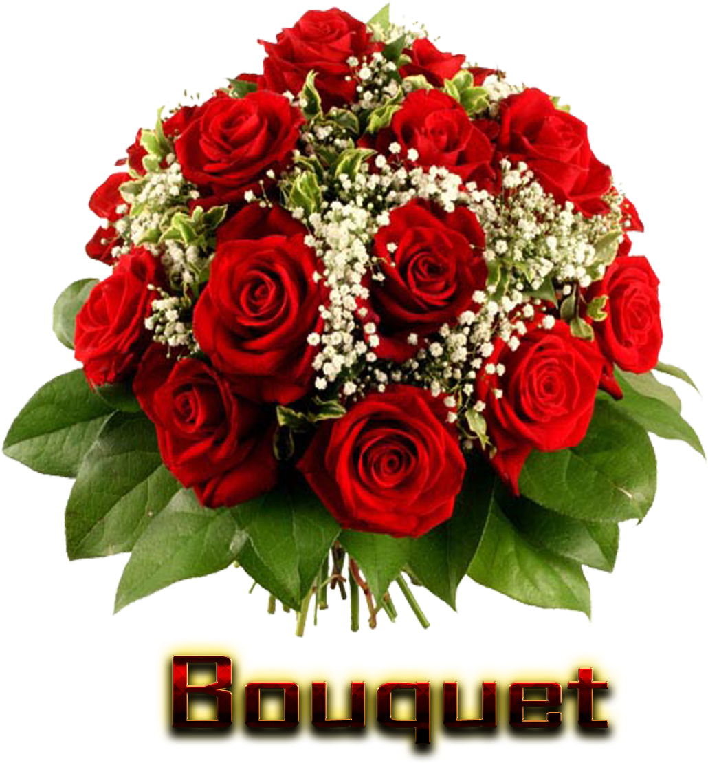 Red Rose Bouquet Floral Arrangement PNG Image