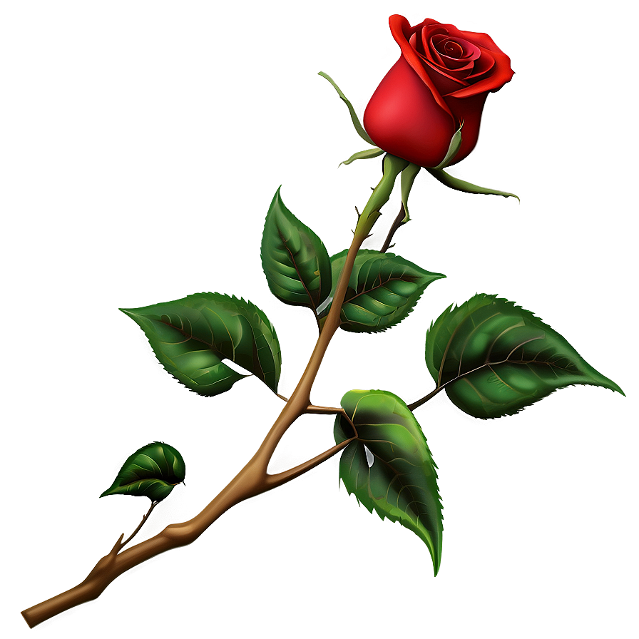 Red Rose Branch Png 74 PNG Image