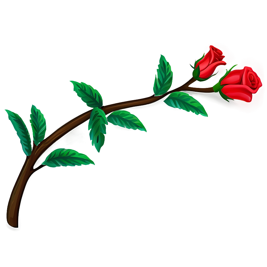 Red Rose Branch Png Rja79 PNG Image