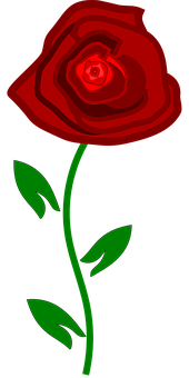 Red Rose Graphic Art PNG Image