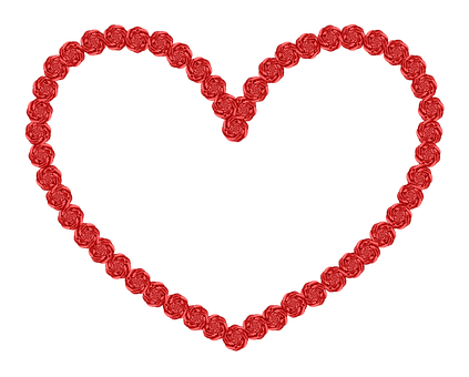 Red Rose Heart Outline PNG Image