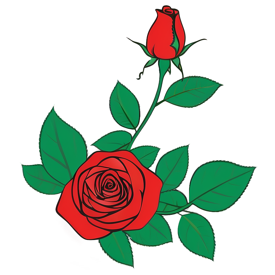 Red Rose Outline Png Org PNG Image