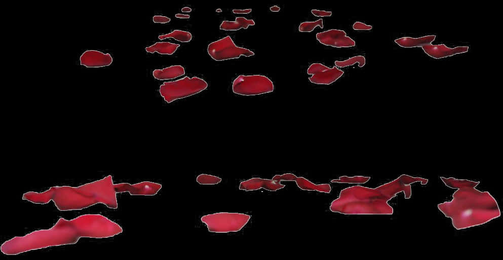 Red Rose Petals Falling Black Background PNG Image