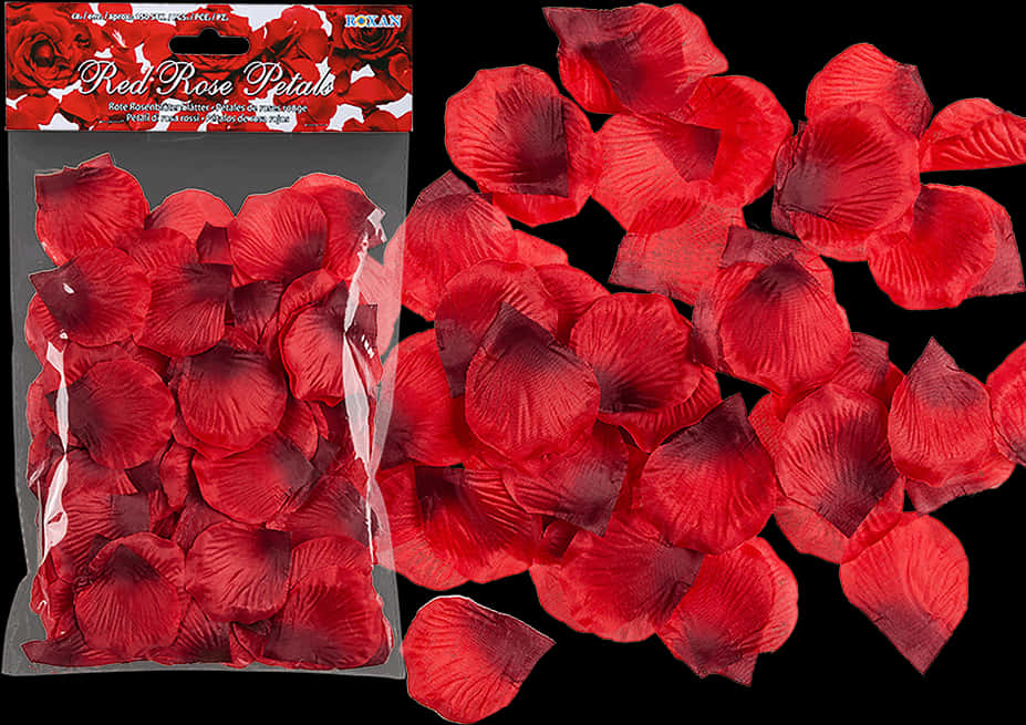 Red Rose Petals Packand Scatter PNG Image