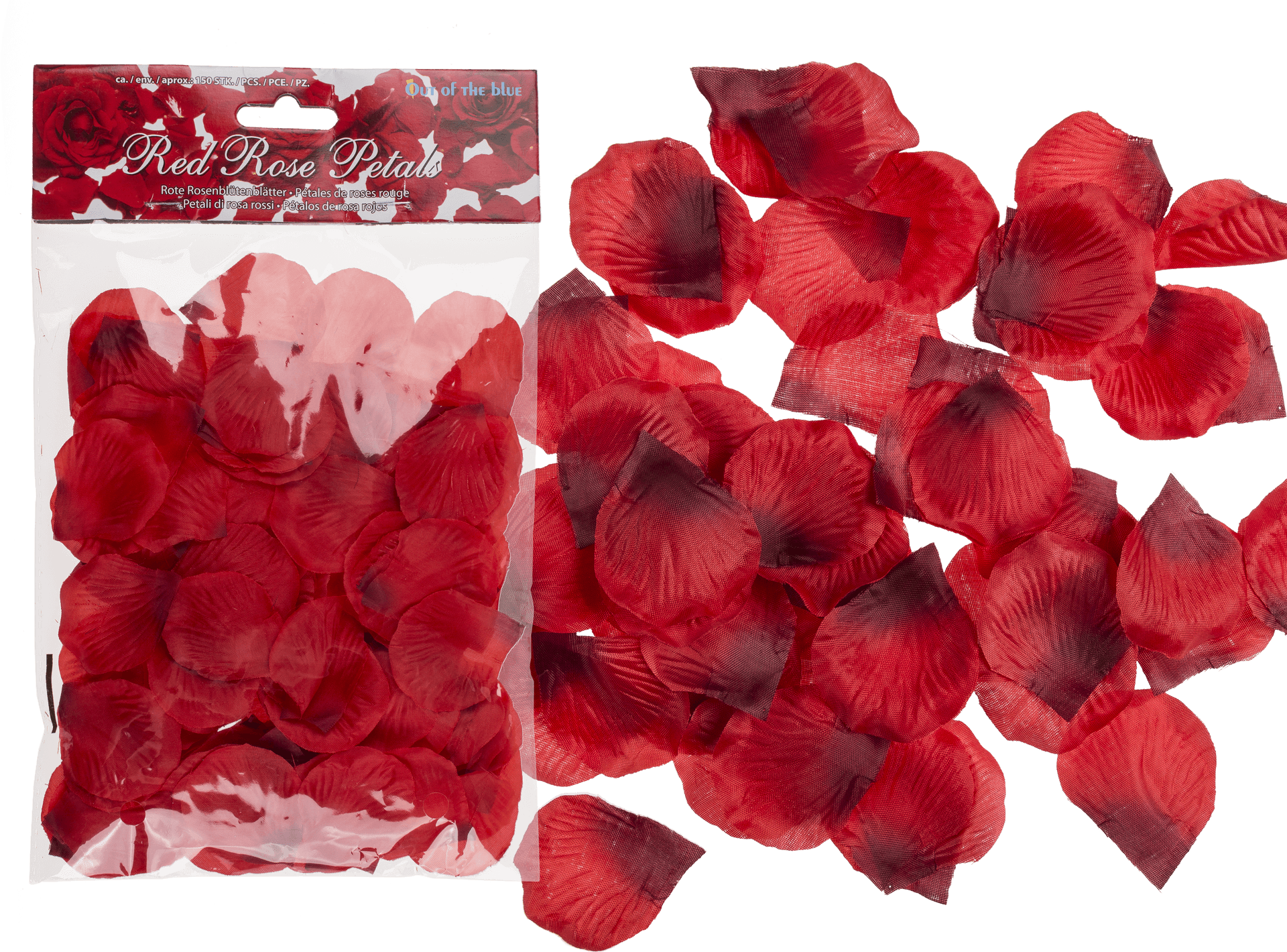 Red Rose Petals Packand Scattered PNG Image