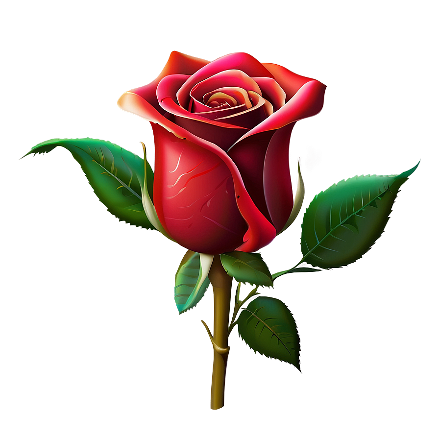 Red Rose Stem Png Qne42 PNG Image