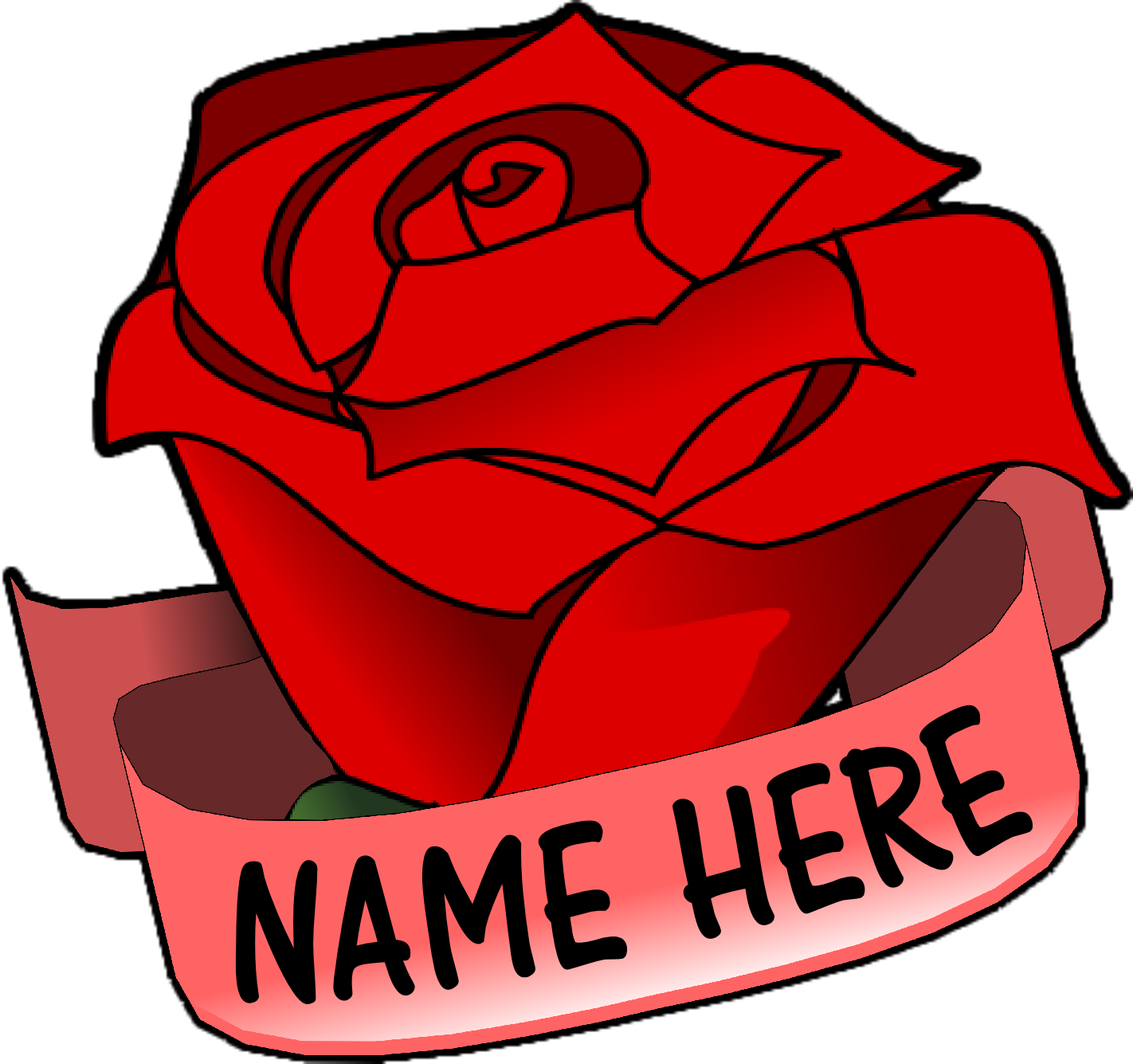 Red Rose Tattoo Design PNG Image