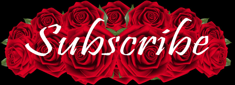 Red Roses Subscribe Button PNG Image