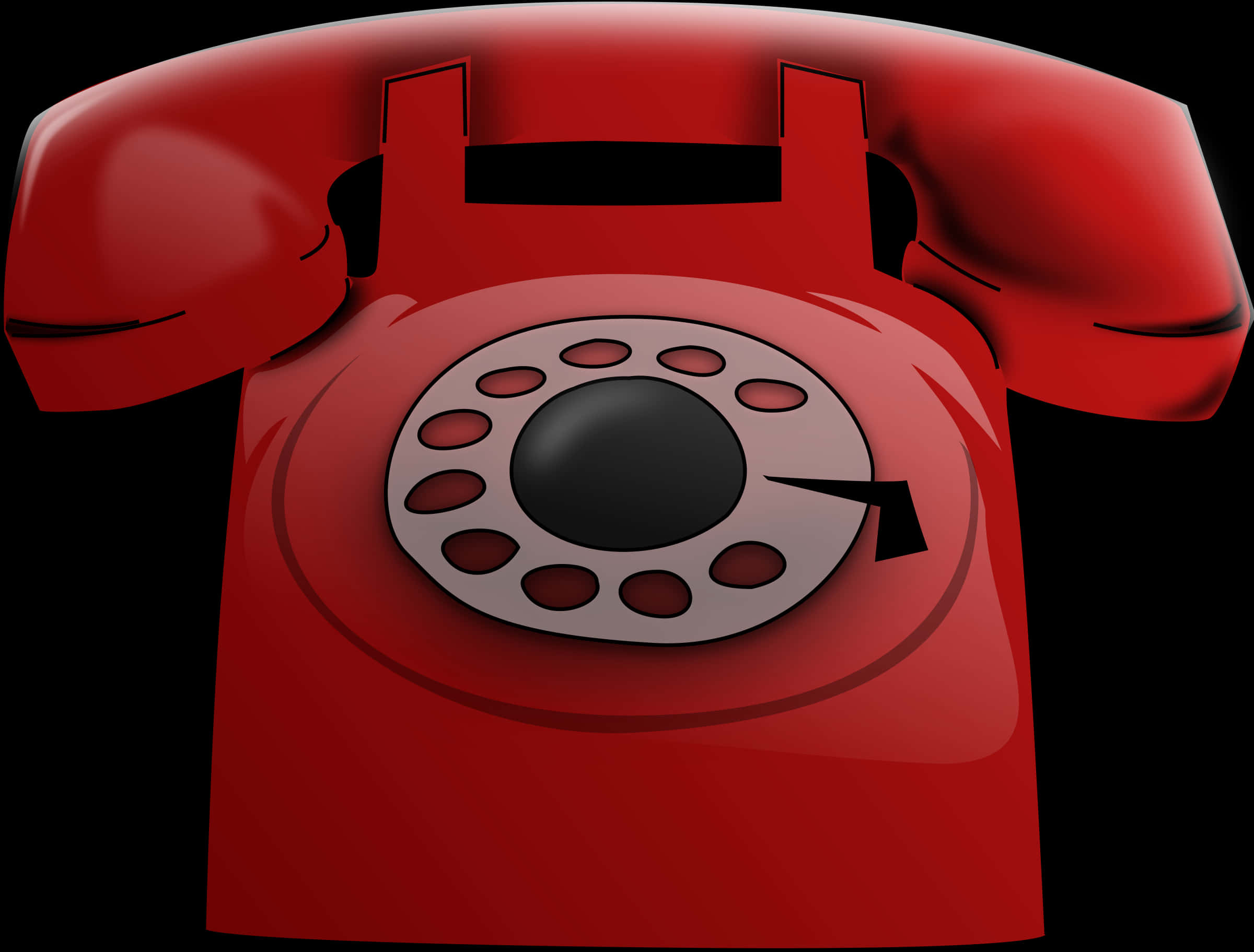 Red Rotary Phone Icon PNG Image