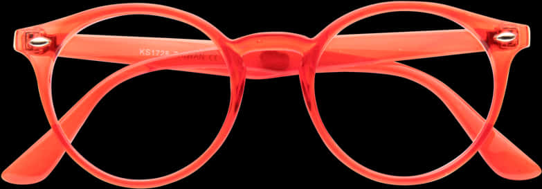 Red Round Glasses Transparent Background PNG Image