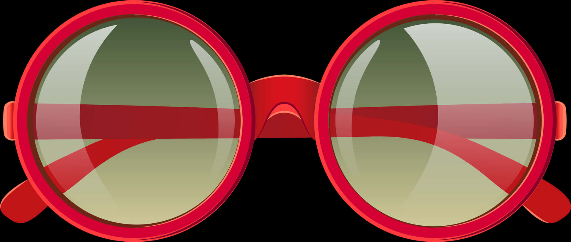 Red Round Sunglasses Vector PNG Image