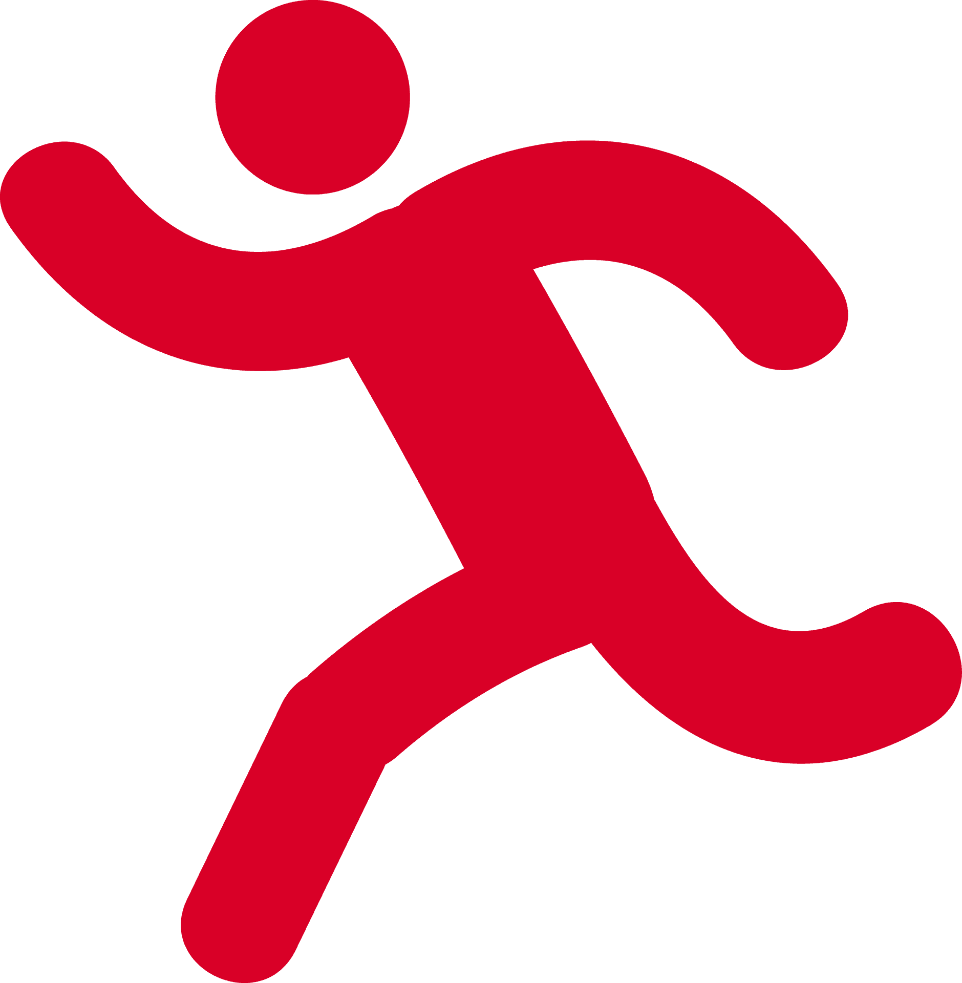 Red Running Person Icon PNG Image