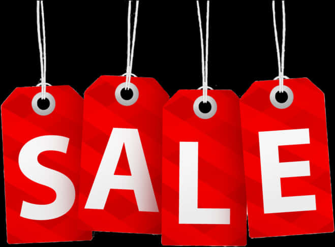 Red Sale Tags Hanging PNG Image