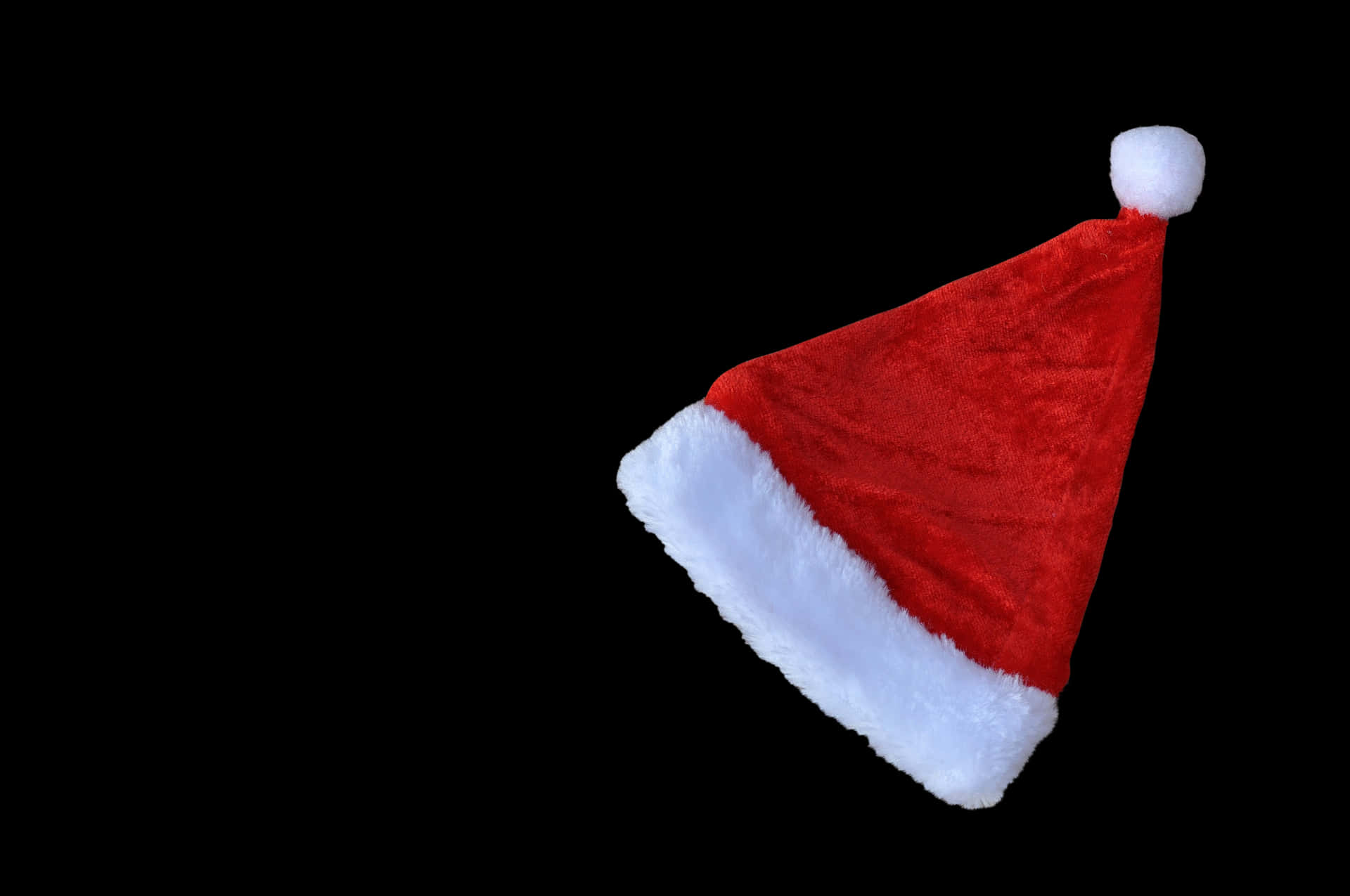 Red Santa Hat Black Background PNG Image