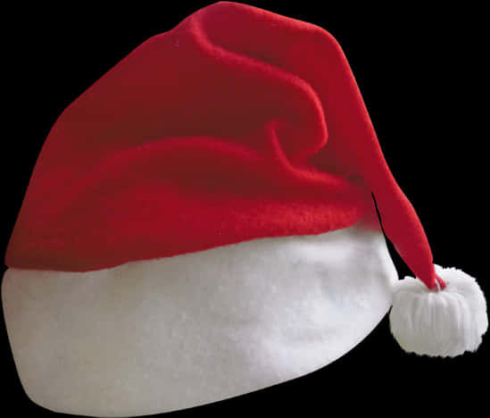 Red Santa Hat Isolatedon Black Background PNG Image