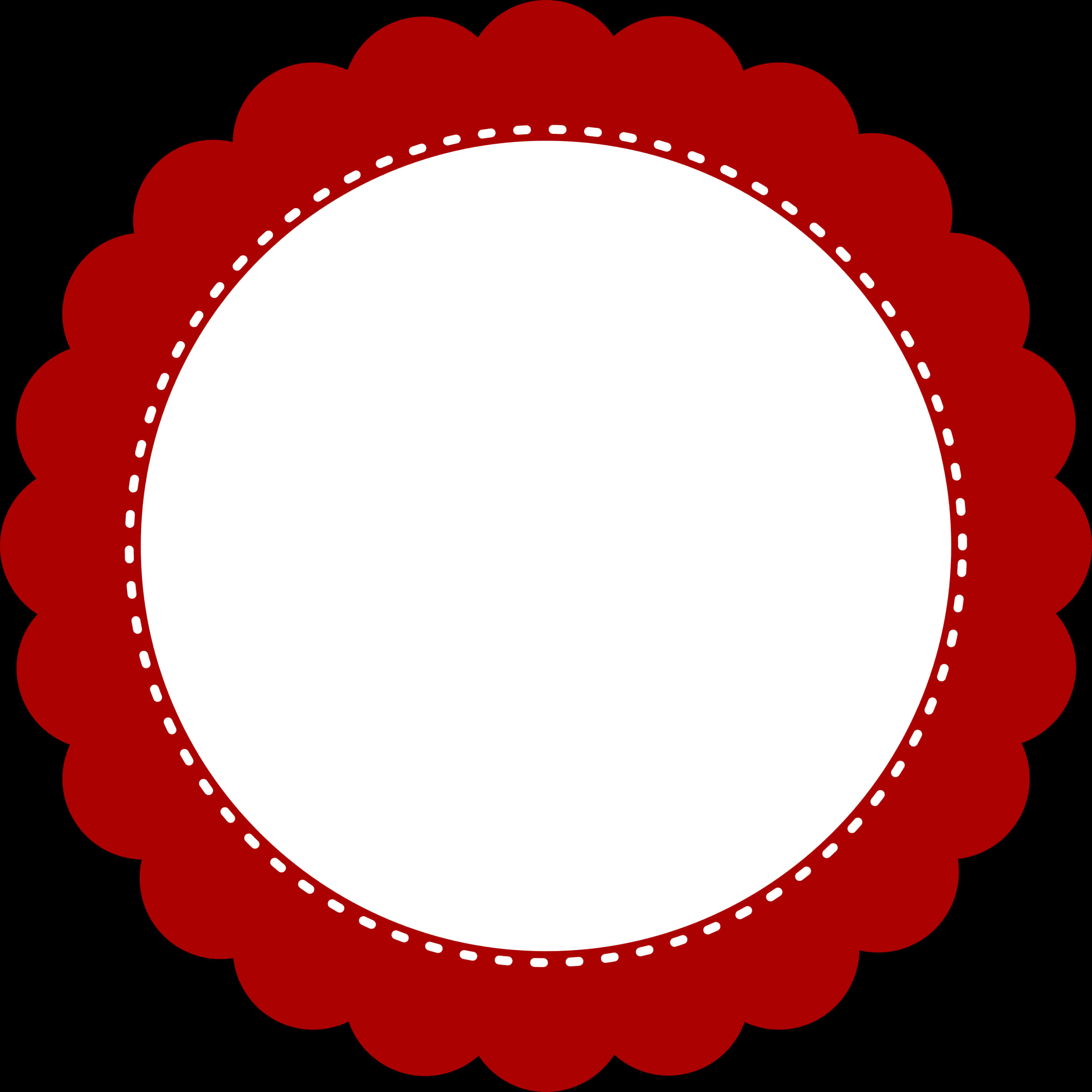 Red Scalloped Edge Frame PNG Image