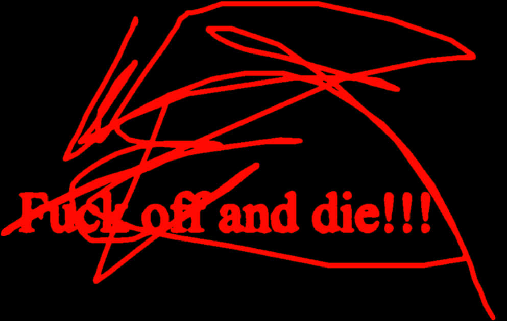 Red Scribble Aggressive Message PNG Image