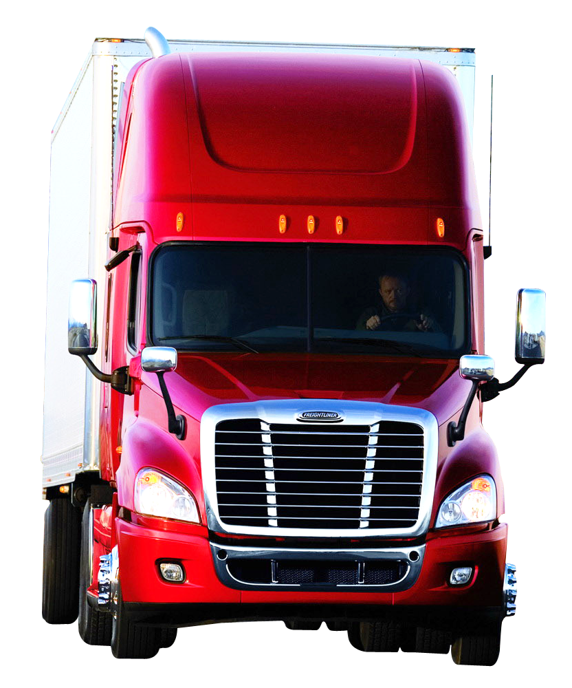 Red Semi Truck Front View PNG Image