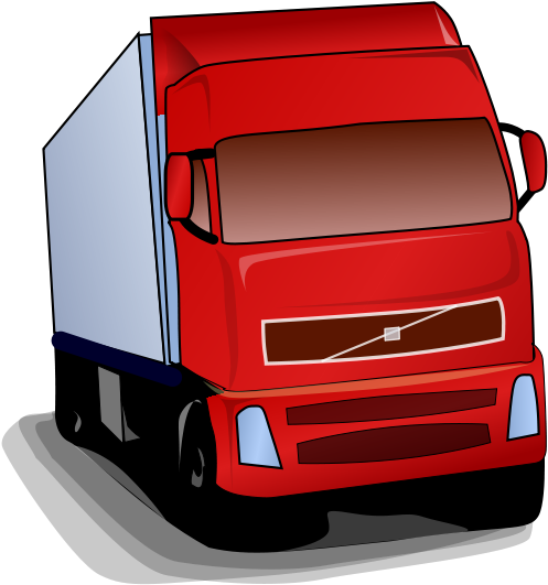 Red Semi Truck Illustration PNG Image