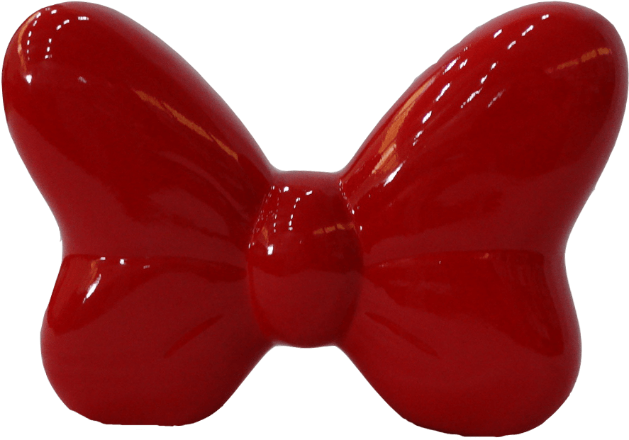 Red Shiny Bow Sculpture PNG Image