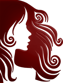 Red Silhouette Artistic Profile PNG Image